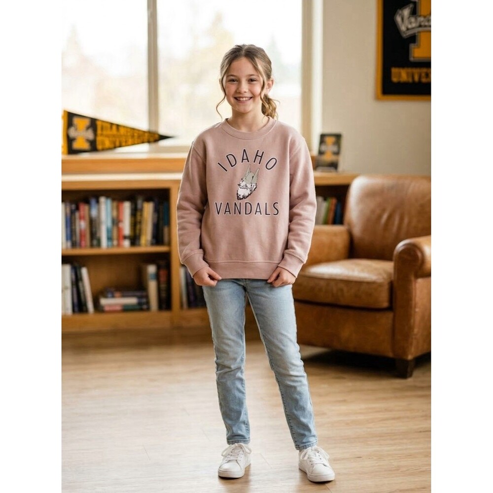 League Kids Idaho Vandals Sweatshirt Youth Small 6-7 Pink Crewneck NWOT